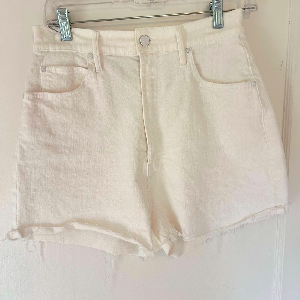 MOTHER High-Waisted Tunnel Vision Cuff Fray Shorts – Size 28